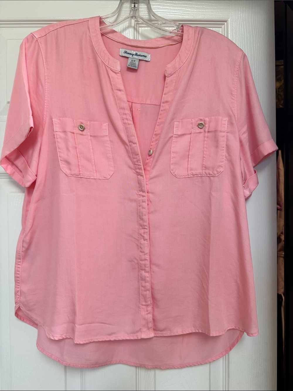 Tommy Bahama Light Pink Short-Sleeve Button-Down Shirt